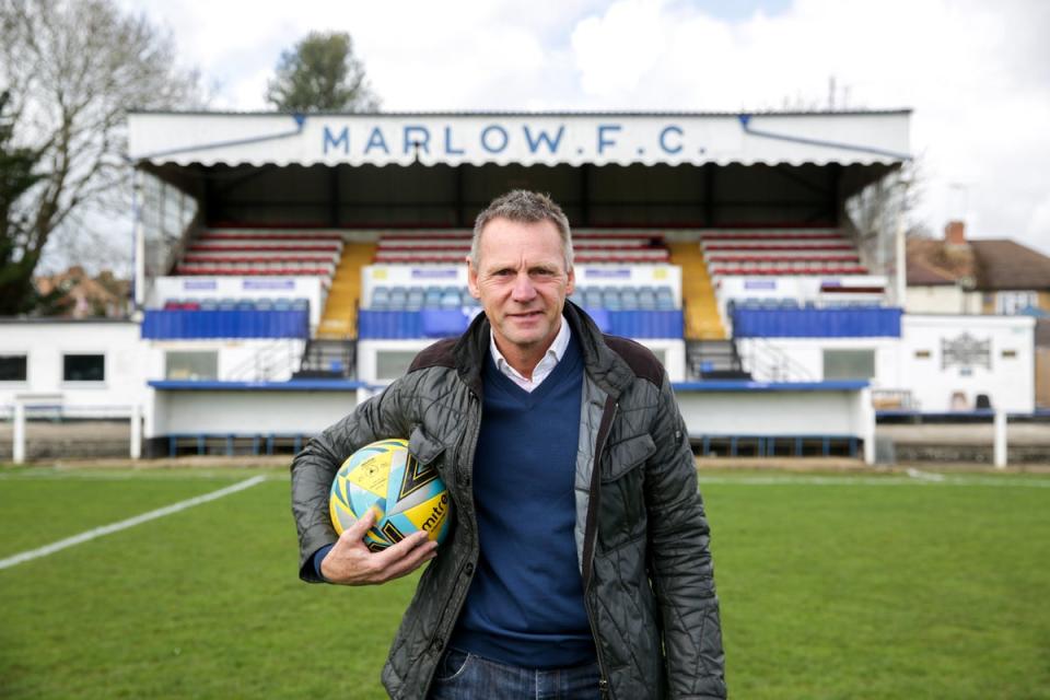 Pearce was visitng Marlow FC as part of  Non-League Day (Sportsbeat)