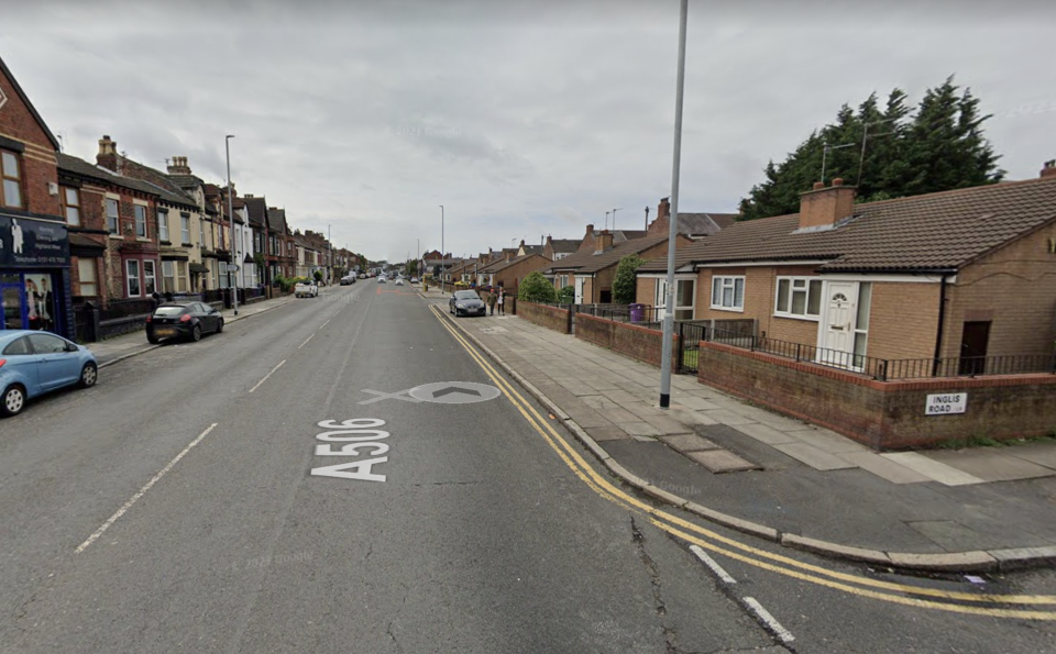 A man fell from a window at the junction of Longmoor Lane and Inglis Road in Liverpool, later dying in hospital. (Google)