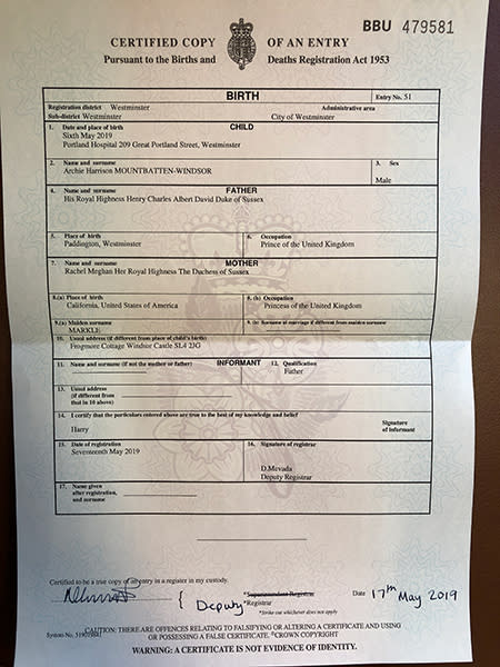 Meghan Markle s official occupation and title revealed in Archie s