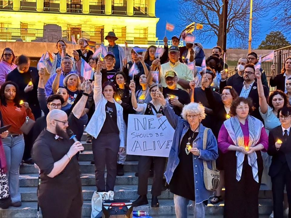 Nex Benedict murdered transgender nonbinary twospirit teen candlelight vigils across the country