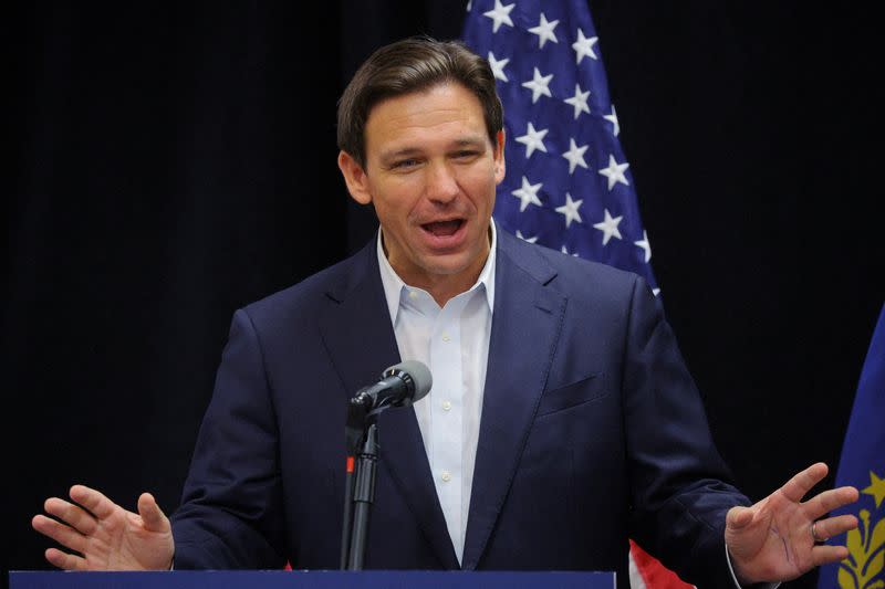 FILE PHOTO: Republican presidential candidate DeSantis campaigns in Rochester