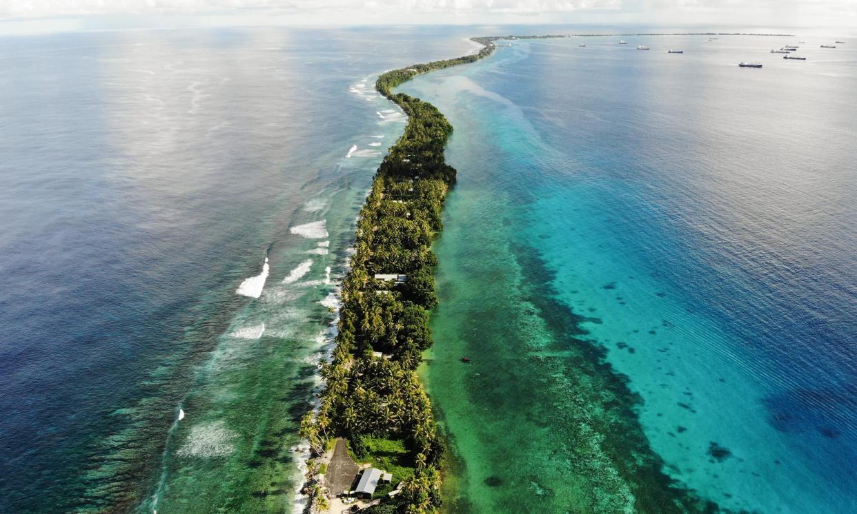 <span>United Nations secretary general António Guterres is expected to address the impacts of climate change and sea level rise on the Pacific region at the Pacific Islands Forum in Tonga.</span><span>Photograph: Mario Tama/Getty Images</span>