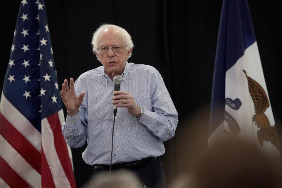 Democratic Presidential candidate, Sen. Bernie Sanders (I-VT) hosts a town hall meeting on April 6, 2019 in Muscatine, Iowa. | Scott Olson—Getty Images