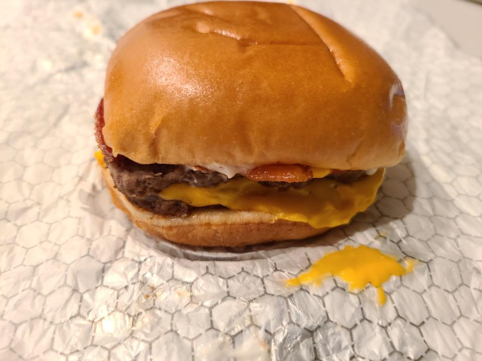 wendys son of baconator on white wrapper