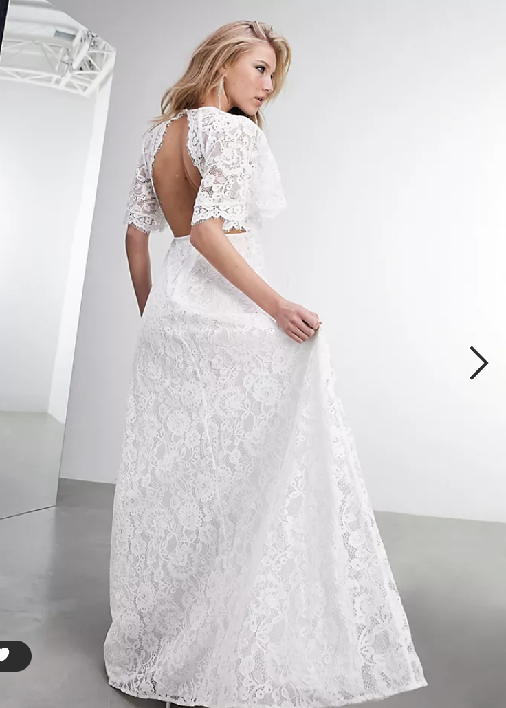 ASOS Olivia lace flutter sleeve wedding dress. PHOTO: ASOS