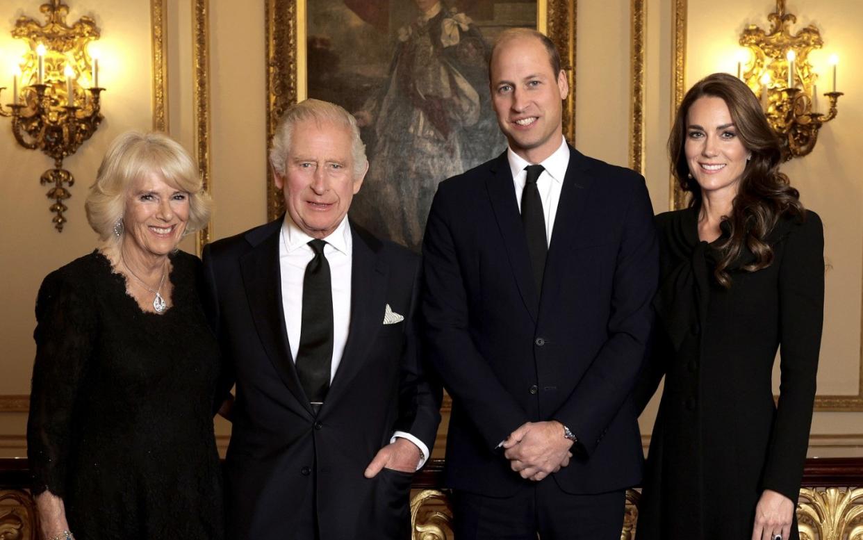 The official picture of King Charles III, the Queen Consort and the Prince and Princess of Wales - Getty