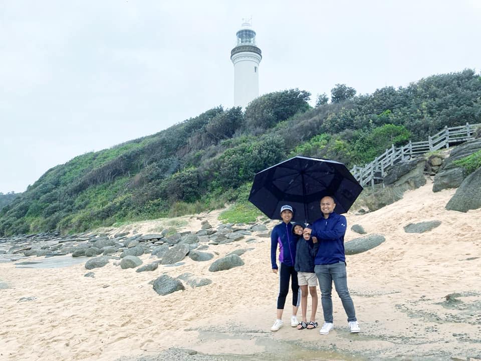 Melati and family at the Norah Head Lighthouse in Sydney (Photo: Melati Kamaruddin)