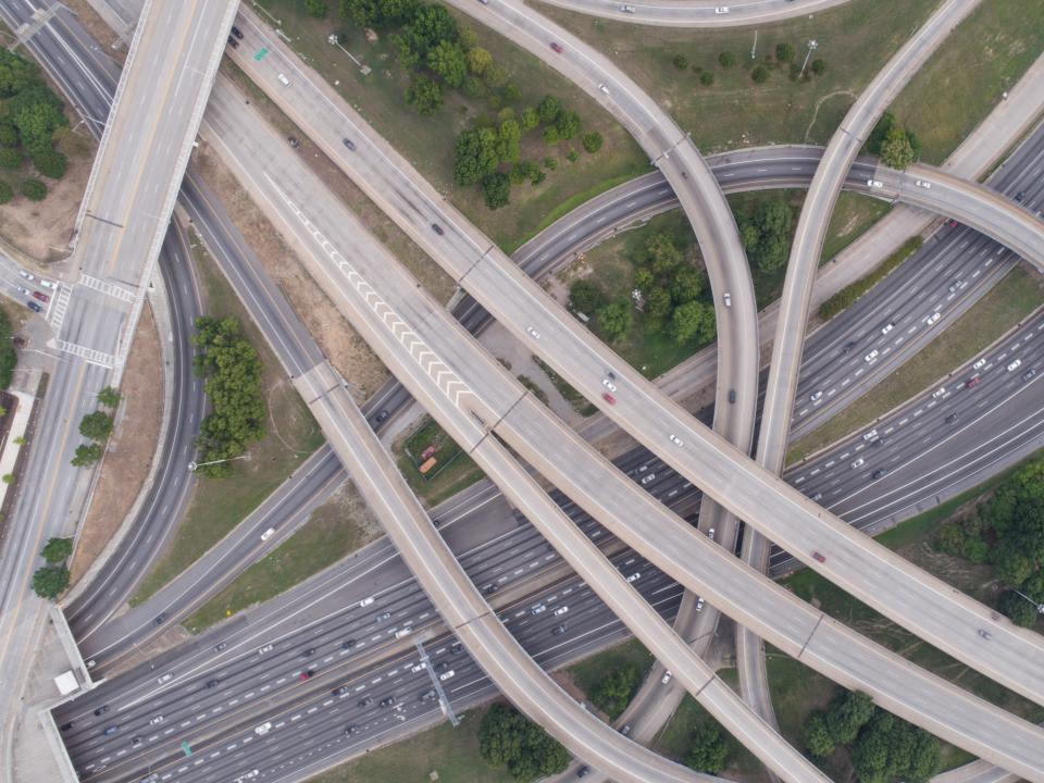 Aerial view of the Spaghetti Junction, in Atlanta, Georgia.