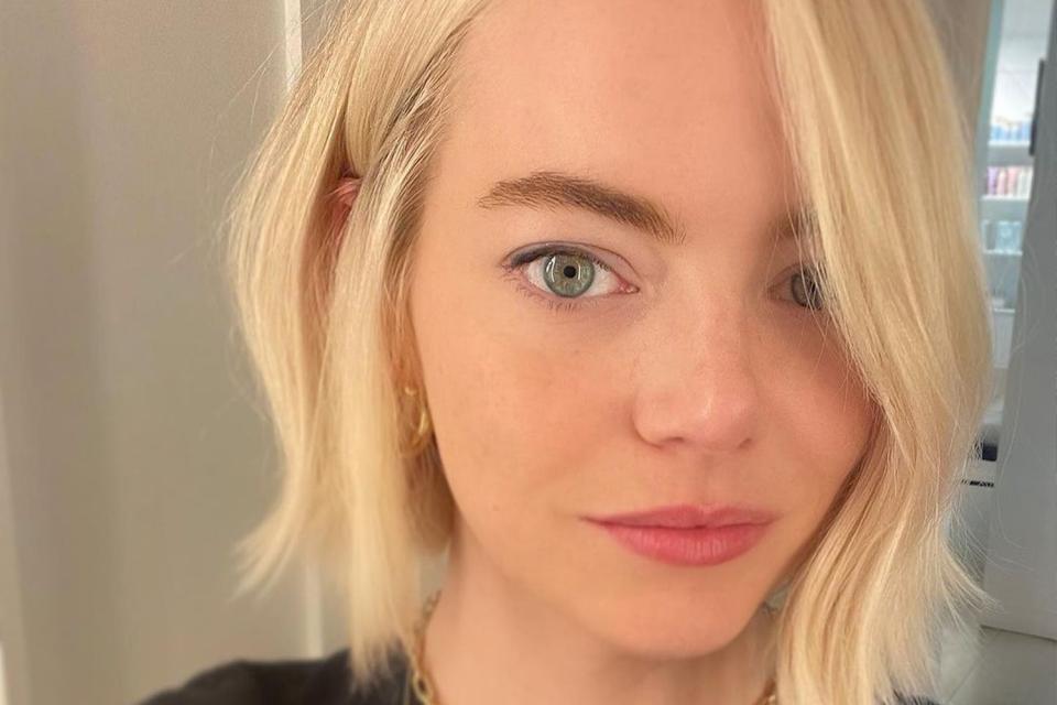 <p>Emma Stone/Instagram</p> Emma Stone Blonde Reveal