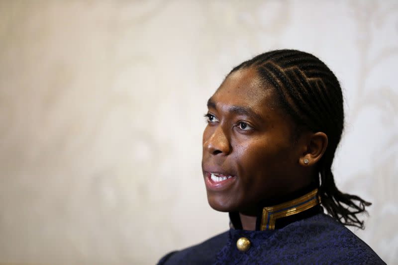 FILE PHOTO: South African athlete Semenya speaks at a women's conference in Johannesburg