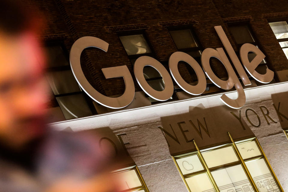 Google signage is seen at Google headquarter in the Manhattan borough of New York City, New York, U.S., December 17, 2018. REUTERS/Jeenah Moon