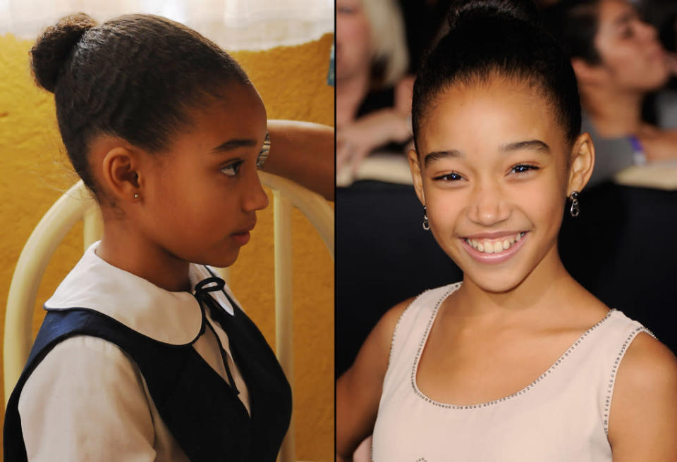 then and now the hunger games cast Amandla Stenberg