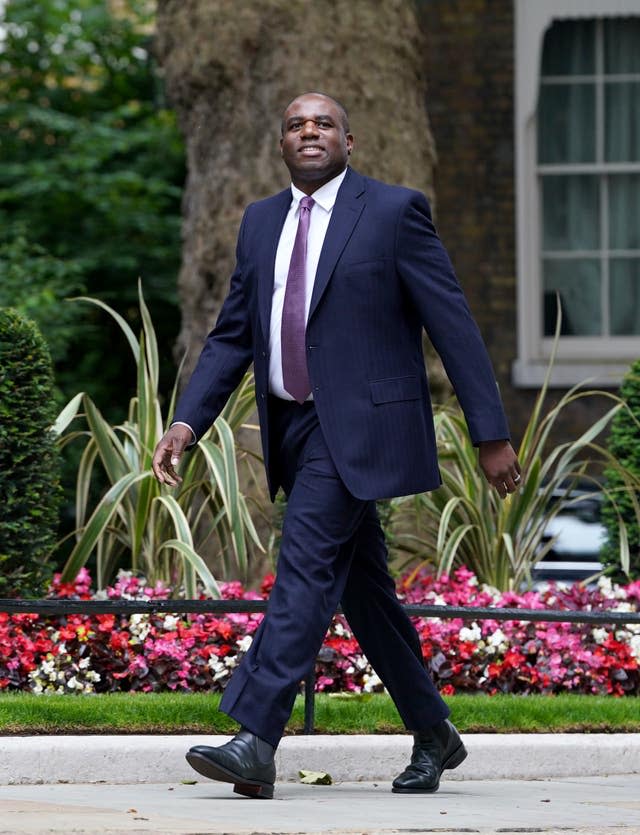 David Lammy walks in Downing Street