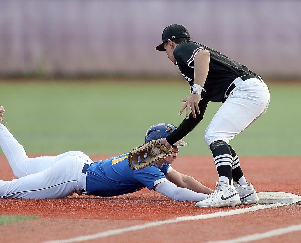 Action from the North Brunswick against Old Bridge baseball game on April 12, 2024