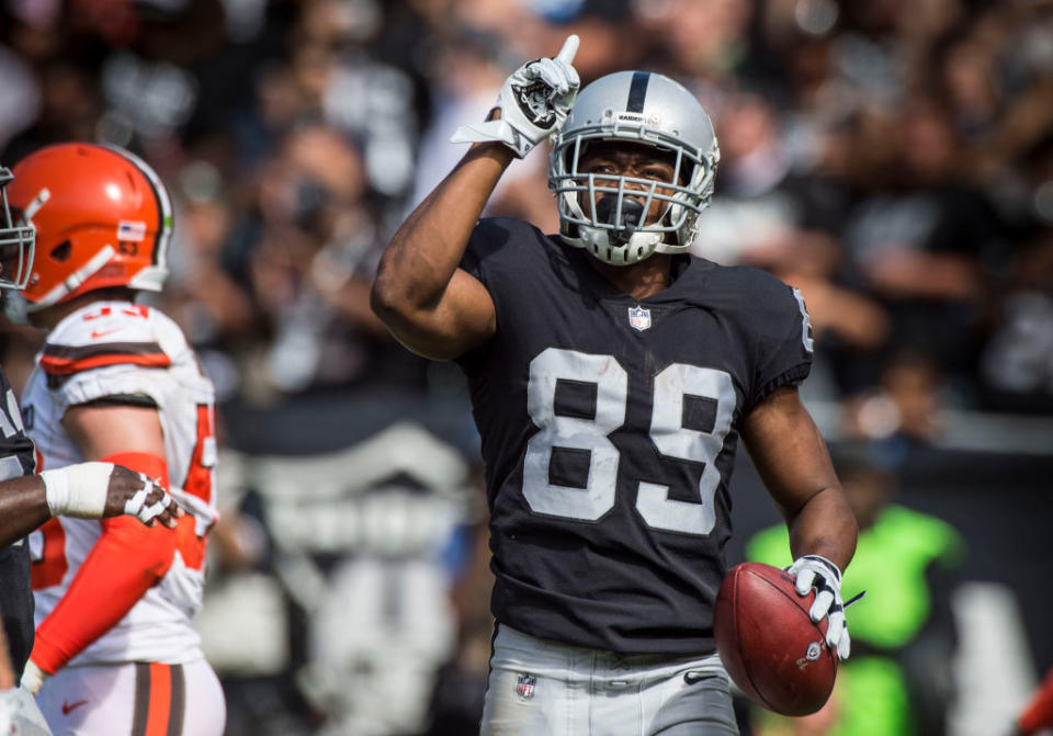 Raiders wideout Amari Cooper could be on the move as head coach Jon Gruden appears to be cleaning house. (Getty)