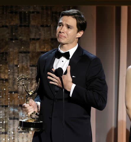 Kevin Winter/Getty Nicholas Chavez accepts the award for outstanding younger performer in a drama series at the 2022 Daytime Emmy Awards