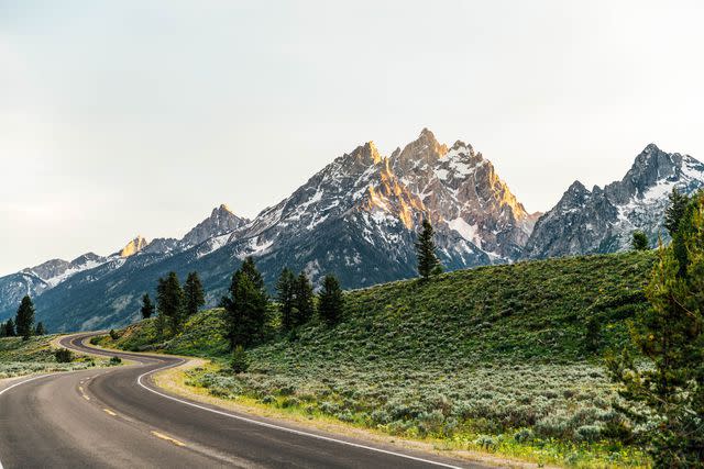 <p>Irjaliina Paavonpera/Travel + Leisure</p> Main road in Grand Teton National Park.