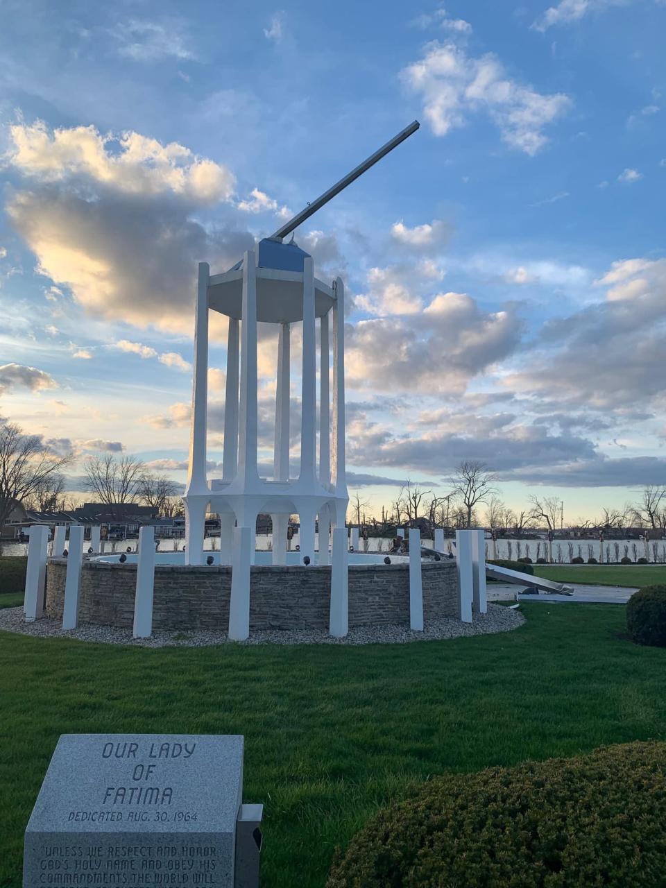 The Our Lady Fatima statue was damaged in the March 14th tornado.