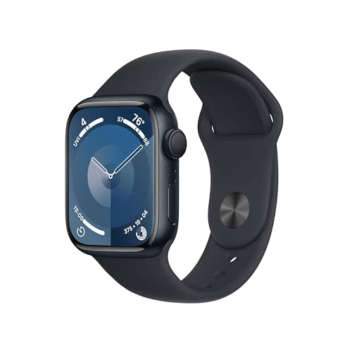 Apple Watch Series 9 [GPS 41mm] Smartwatch with Midnight Aluminum Case with Midnight Sport Band…