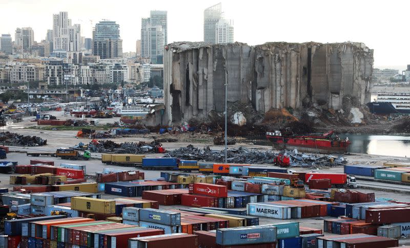 FILE PHOTO: A view shows the site of the August 4 explosion at Beirut port