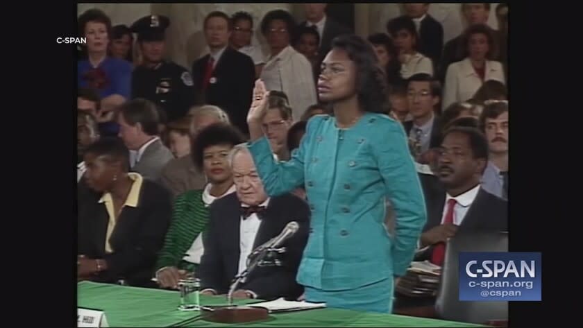 The verbal assault on Anita Hill by members of the Senate Judiciary Committee sparked a political backlash that helped elect several women to the House and Senate in 1992. <span class="copyright">(CSPAN)</span>