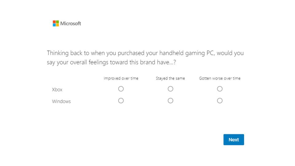 Microsoft gaming handheld survey:  My thoughts on Xbox and Windows.