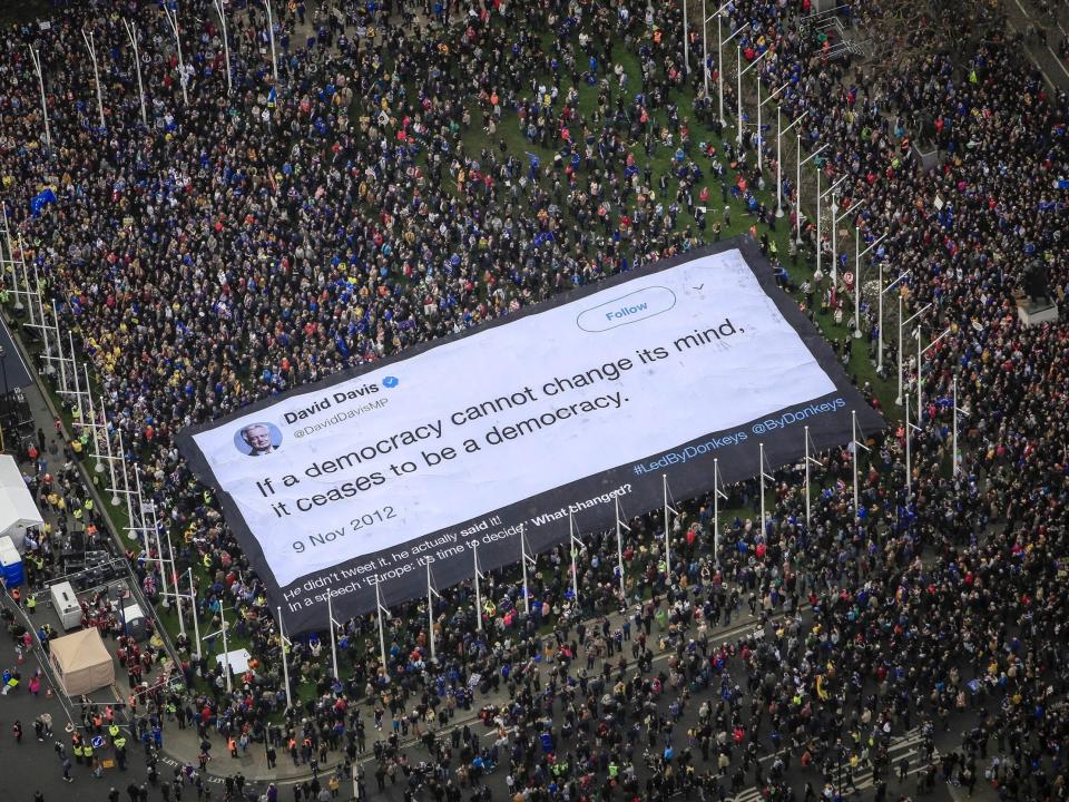 Crowds of thousands turned out for a People's Vote March in London last month: Jiri Rezac/Led By Donkeys/PA