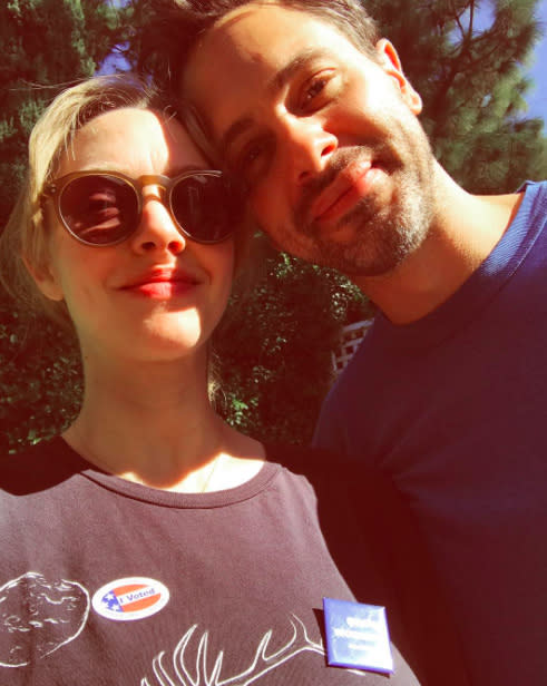 From the smiles on their faces, it appears these two are on the same page politically. The couple, who announced their engagement in September, hit the polls together. “Voted and it feels so right,” wrote Seyfried. (Photo: Instagram) 