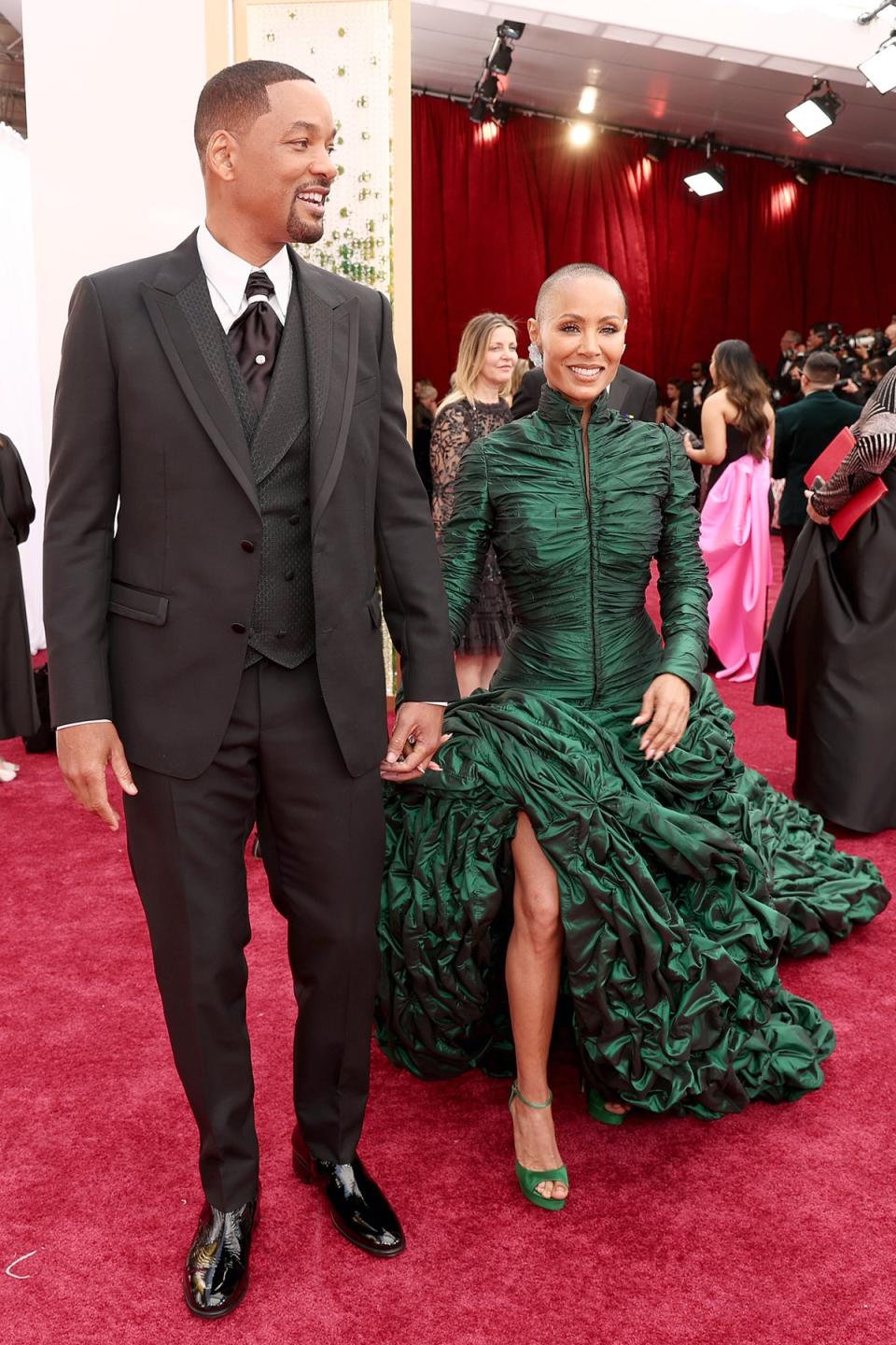 Will Smith and wife Jada Pinkett Smith on the Oscars red carpet before the attack (Getty Images)