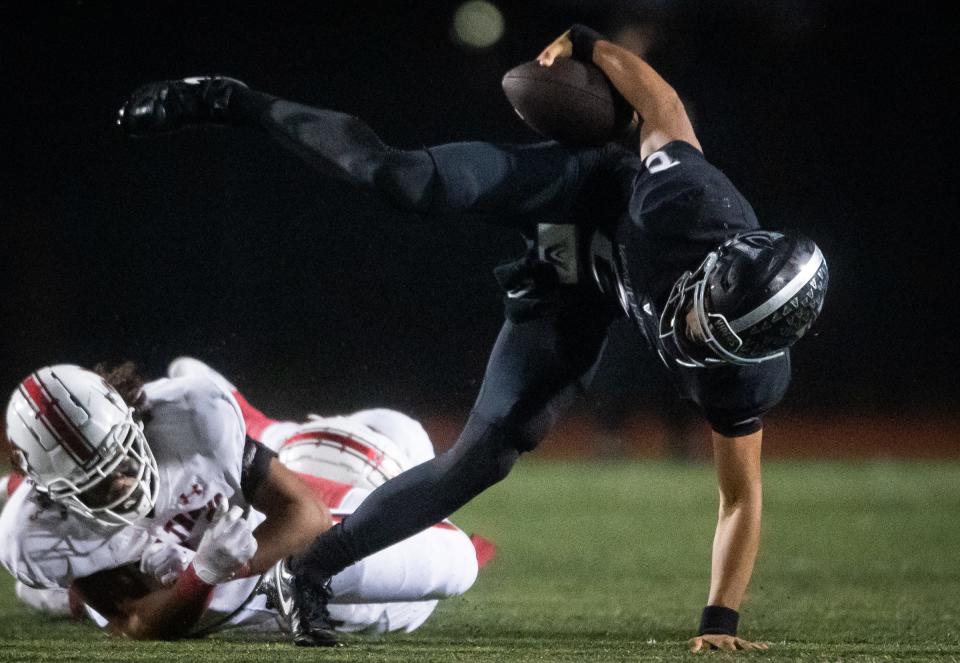 Vandegrift quarterback Deuce Adams had an off night in the loss to Lake Travis, passing for 86 yards. The Vipers had averaged 44 points a game while earning a 10-0 record in the regular season.