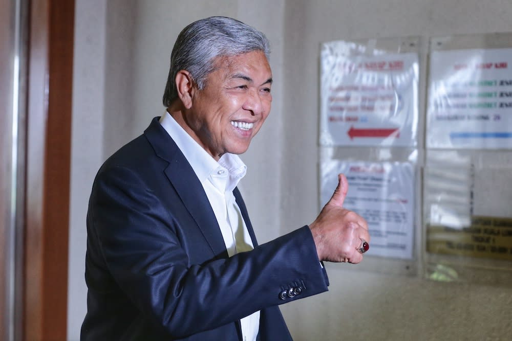 Datuk Seri Ahmad Zahid Hamidi is pictured at the Kuala Lumpur High Court November 18, 2019. — Picture by Ahmad Zamzahuri