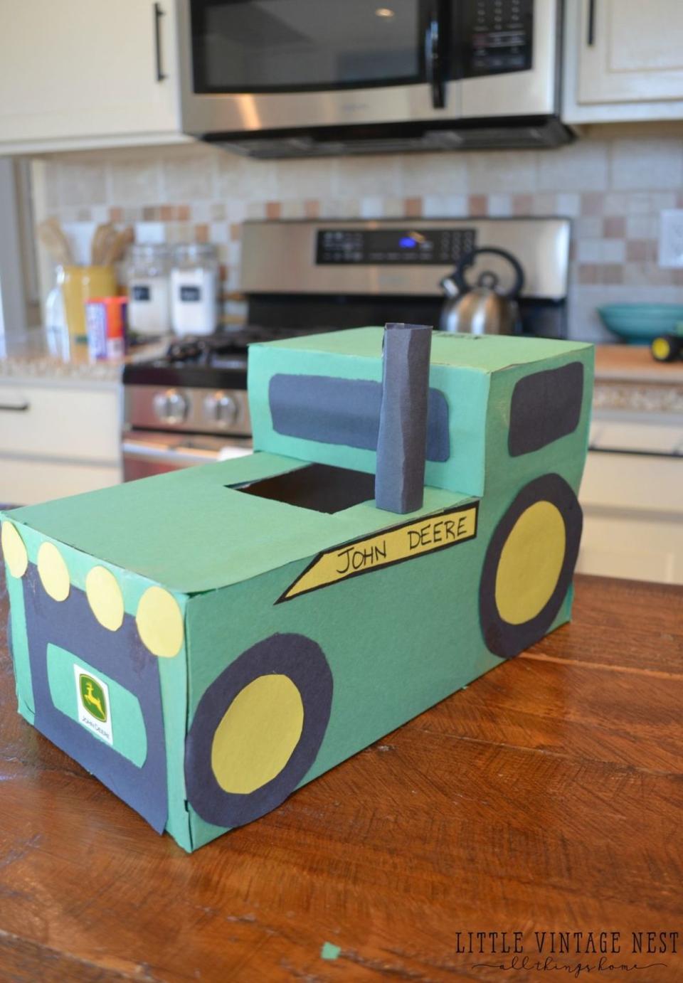 DIY Tractor Valentine Box