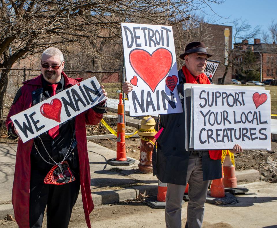 Scenes from the Marche du Nain Rouge, a parade made up of Detroiters, on Second Avenue on Sunday March 20, 2022.  