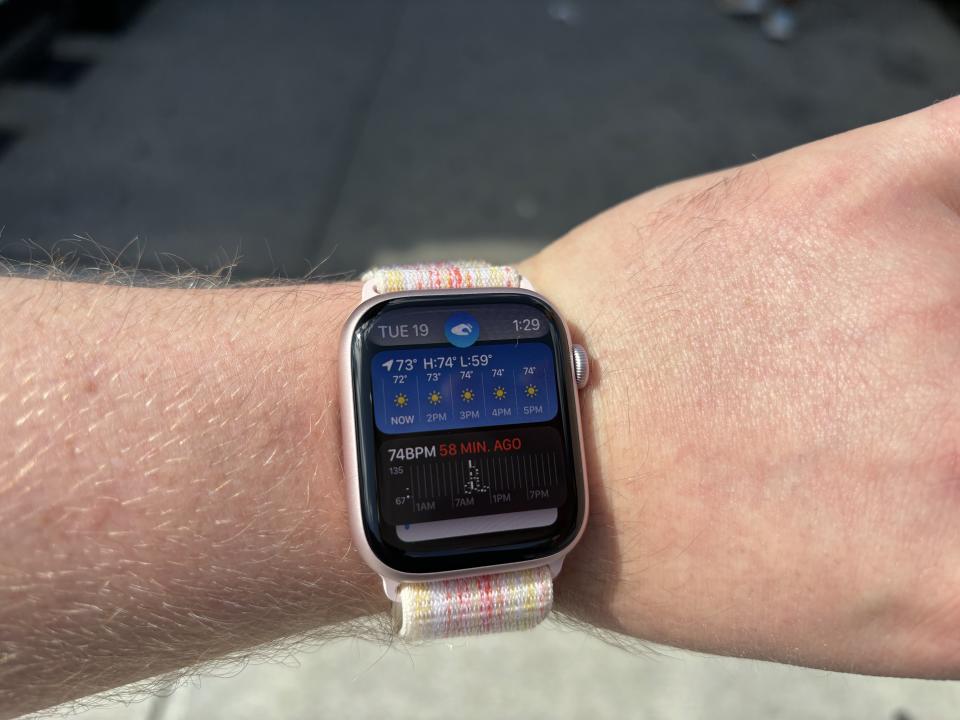 The Apple Watch Series 9 gets a brighter display that's easier to see in direct sunlight. (Image: Howley)