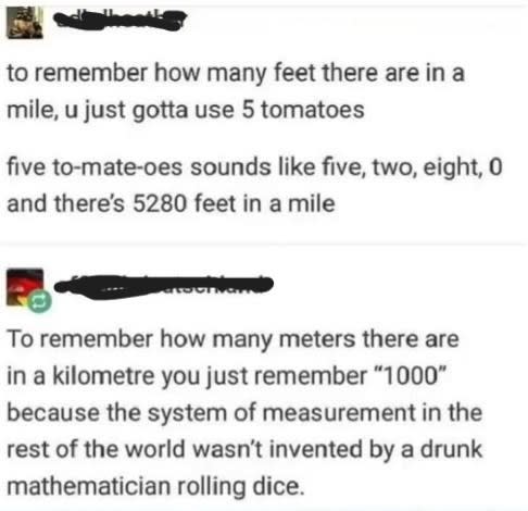 American gets dunked on over the metric system because the US system is so stupid