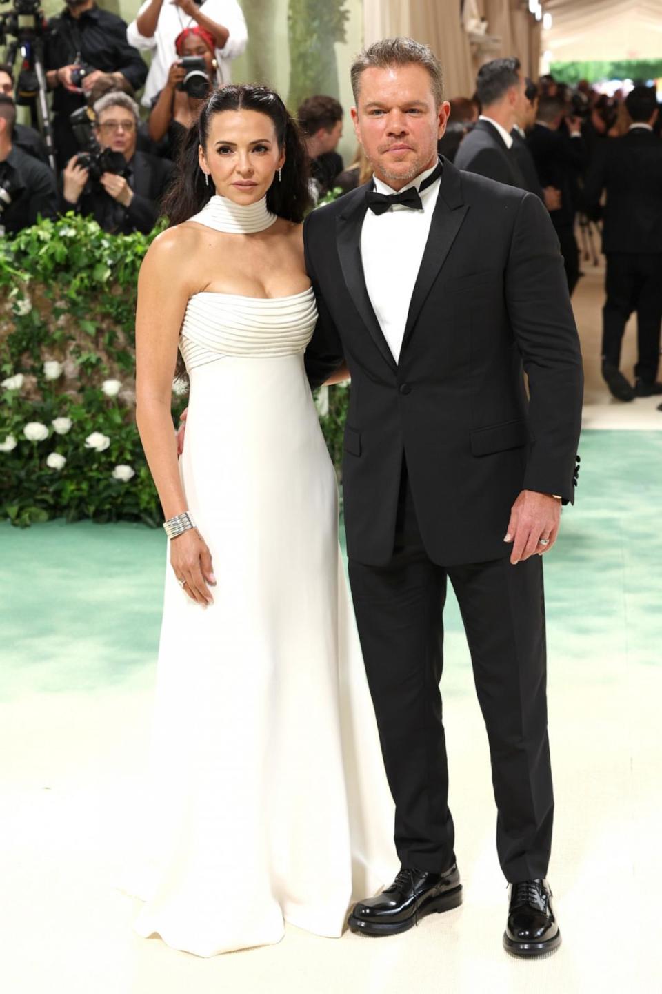 PHOTO: Luciana Damon and Matt Damon attend The 2024 Met Gala Celebrating 'Sleeping Beauties: Reawakening Fashion' at The Metropolitan Museum of Art, May 6, 2024, in New York. (Marleen Moise/Getty Images)