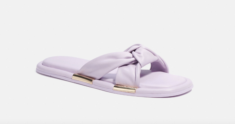 Brooklyn Sandal in Violet (Photo via Coach)