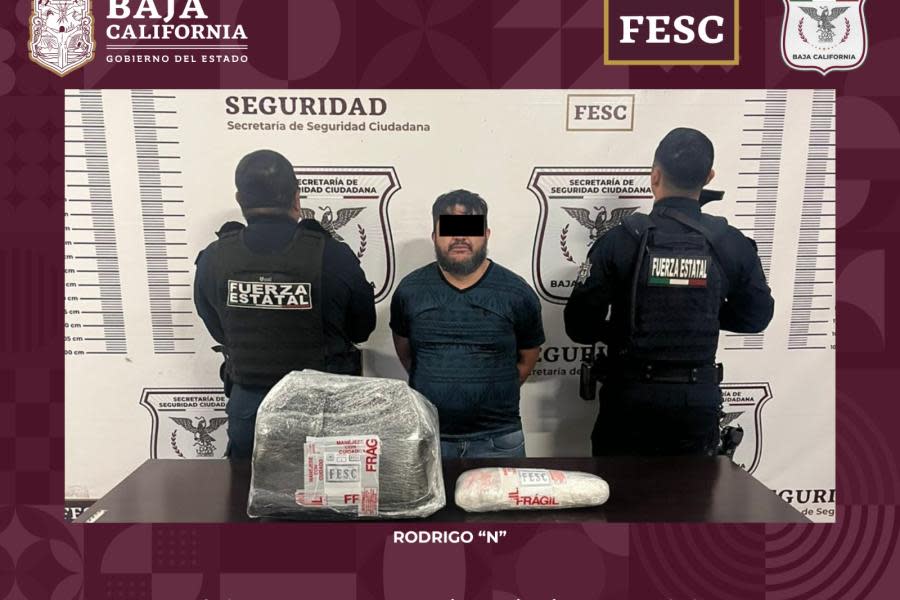 Fuerza Estatal detiene a hombre en posesión de más de 24 kilos de metanfetamina en Tijuana 