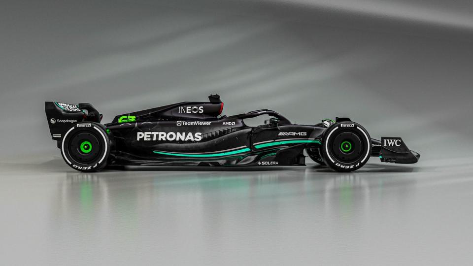 Mercedes have gone back to black in a return to their livery of 2020 and 2021 (Mercedes-Benz AG)