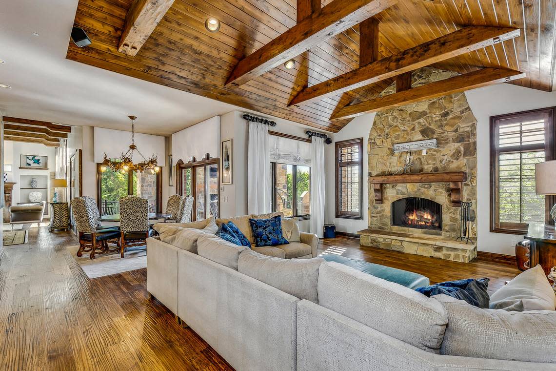 A look inside the home located at 1906 Clear Creek St. The home is listed for $2,150,000 on Zillow and has a swimming pool, hot tub, indoor theater room, work out room and more.