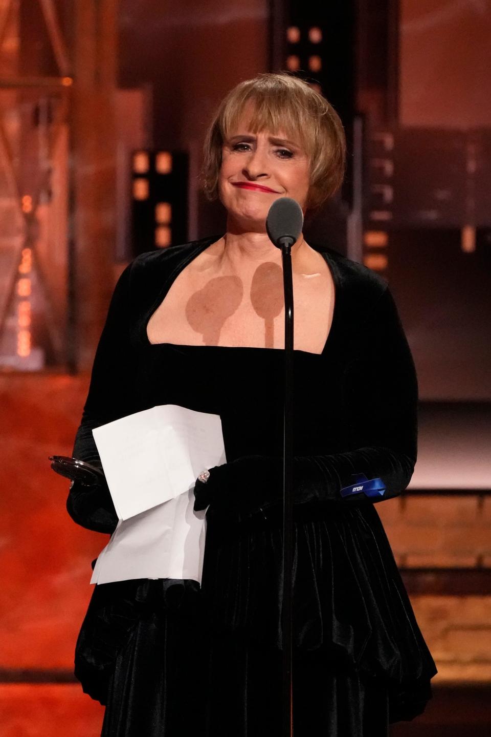 Patti LuPone accepts the award for best performance by an actress in a featured role in a musical for her performance in "Company."