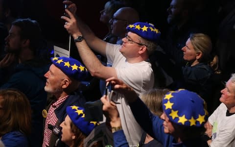 Pro remain voters during the People's Vote campaign launch on Brexit - Credit: &nbsp;Jonathan Brady/PA