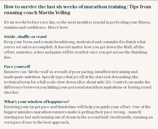 How to survive the last six weeks of marathon training | Tips from running coach Martin Roberts