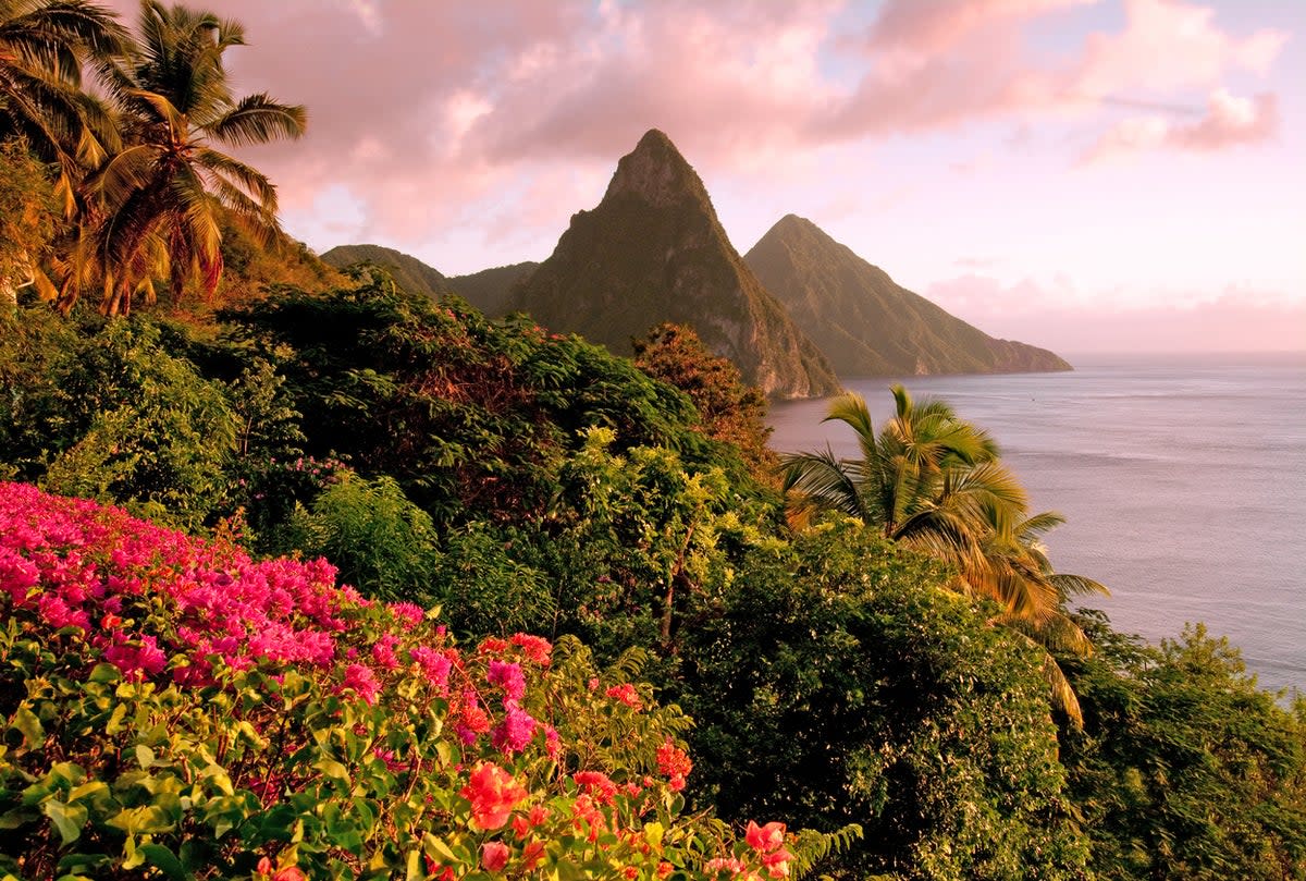 St Lucia’s Twin Pitons at sunset (Getty Images)