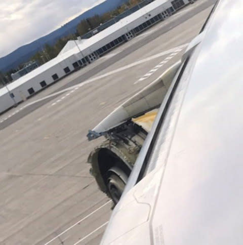 An Air France Airbus A380 is seen during an emergency landing in Happy Valley-Goose Bay - Credit: Reuters