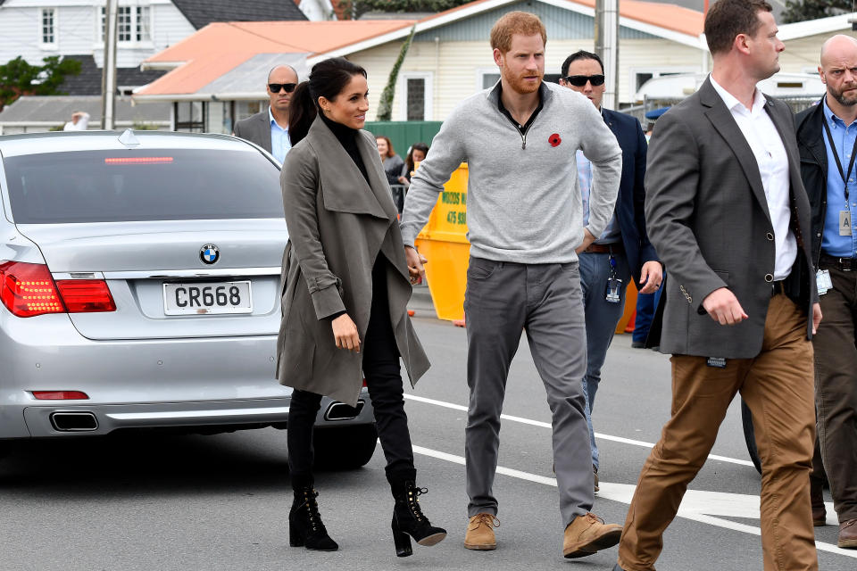 The royal couple visited the café to meet with young people from a number of mental health projects operating in New Zealand. Photo: Getty Images