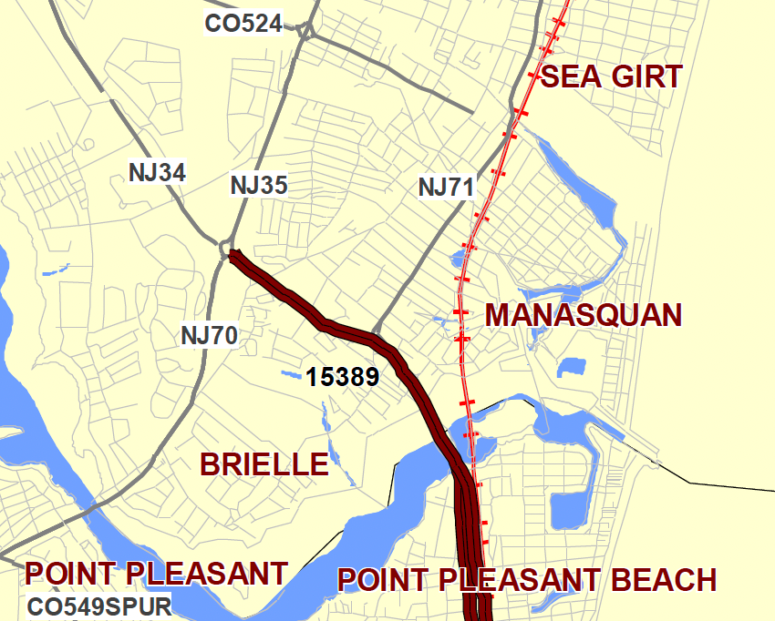 Route 35 from Osborne Avenue to the Manasquan River; Route 35 from Old Bridge Road to Route 34 and Route 70