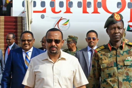 Ethiopia's army chief, Seare Mekonnen, (C in the background) was on of those shot dead in a wave of violence highlighting the political instability