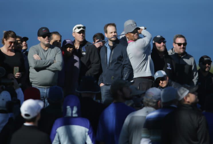 Tiger Woods was four strokes short of making the cut at Torrey Pines. (Getty Images)