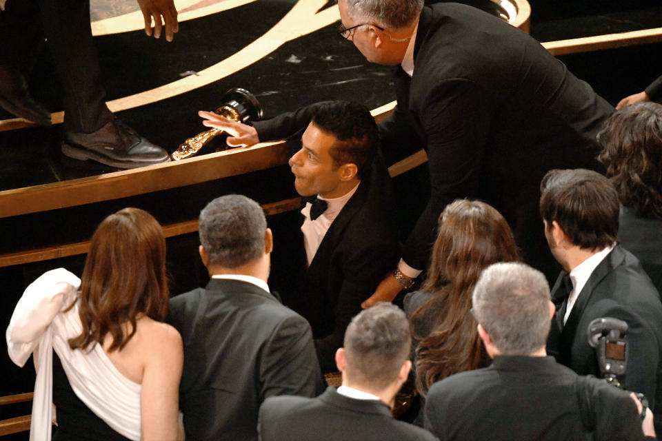 Rami Malek fell at the Academy Awards shortly after winning Best Actor for his performance in Bohemian Rhapsody on Feb. 24, 2019. 